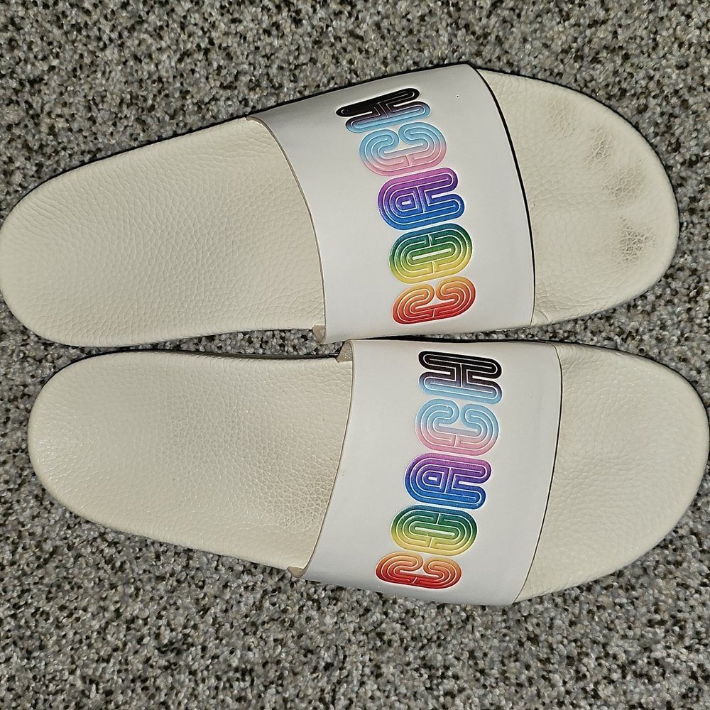 Women’s Coach Slides with Rainbow Logo Size Mens 10 Womens 11 12